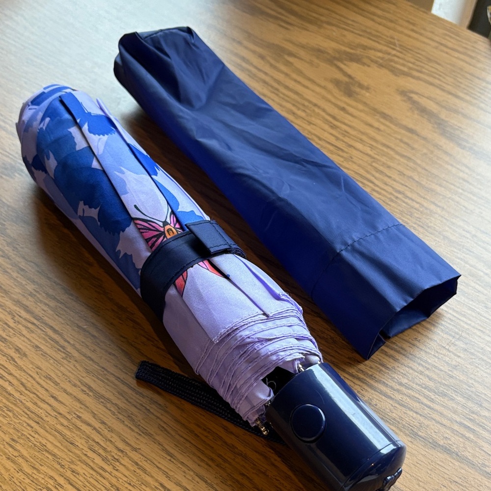 Avon Blue and Purple Floral Umbrella